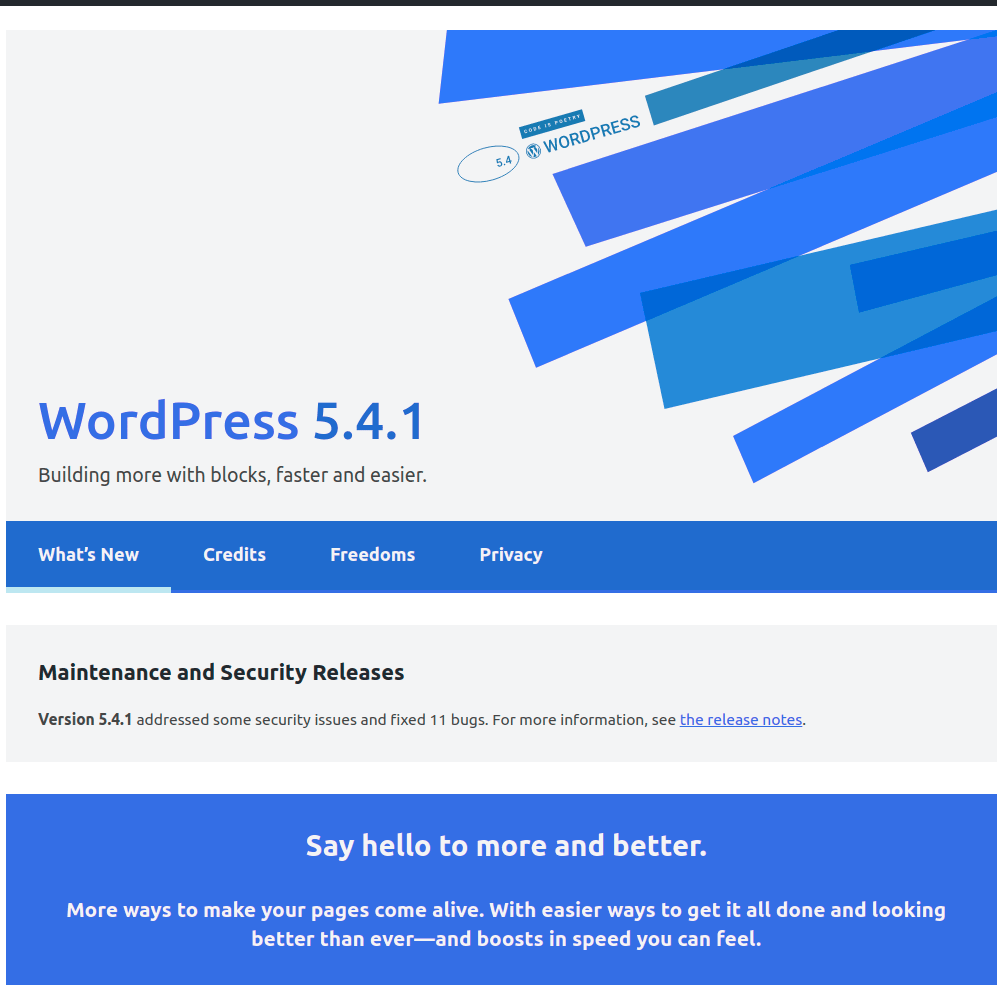 WordPress 5.4.1 released